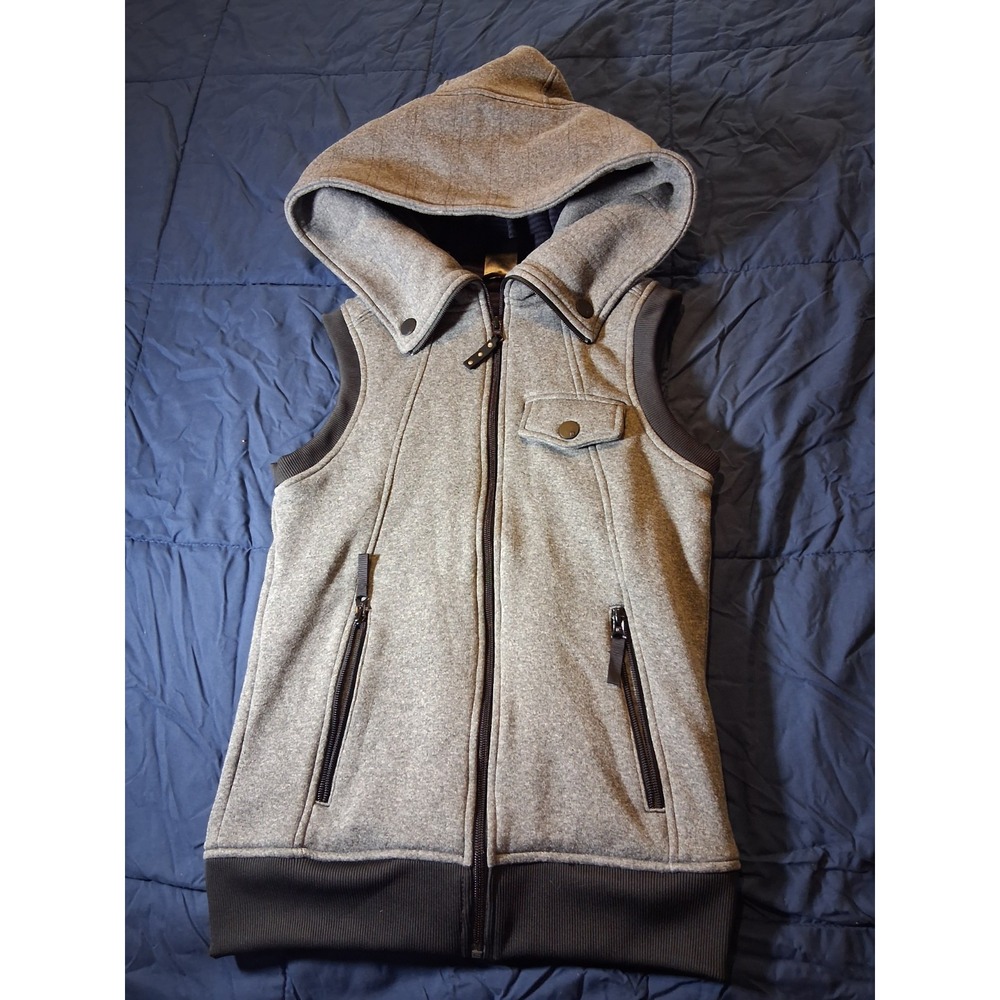 Burton Dry Ride Ho Chi Minh Vest Women's XS Gray Hooded Full Zip‎ Pockets
